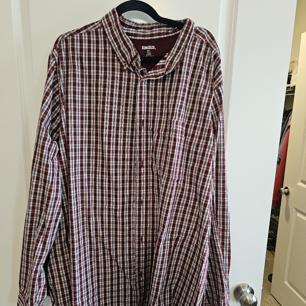 Red and White Casual Button Down Shirt